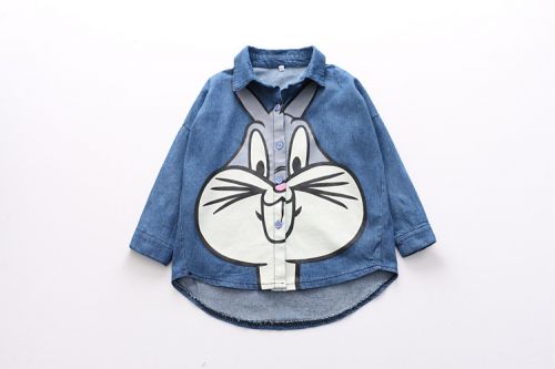 Chemise fille à manche longue en toile - Ref 2084797