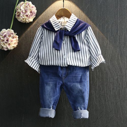 Chemise fille KIDS à manche longue en Toile de coton - Ref 2084825