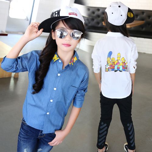 Chemise fille à manche longue en Toile de coton - Ref 2084862