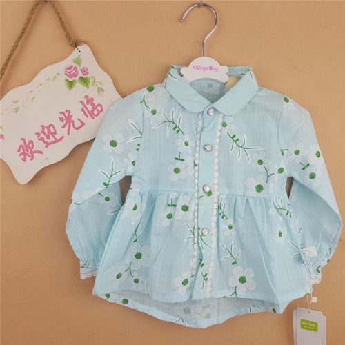 Chemise fille à manche longue en lin - Ref 2084885