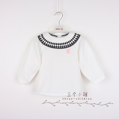 Chemise fille à manche longue en coton - Ref 2084901