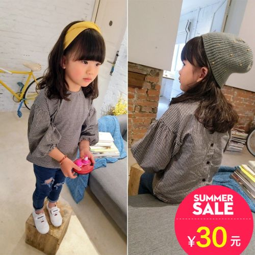 Chemise fille à manche longue en Toile de coton - Ref 2084908