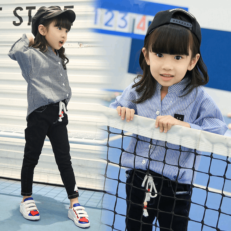 Chemise fille TNLEPBQ à manche longue en coton - Ref 2084928