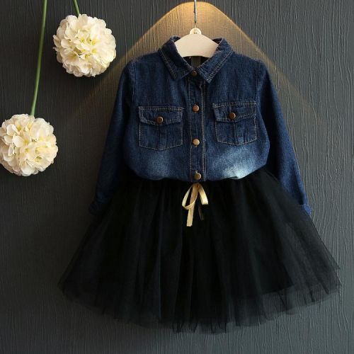 Chemise fille à manche longue en toile - Ref 2084974