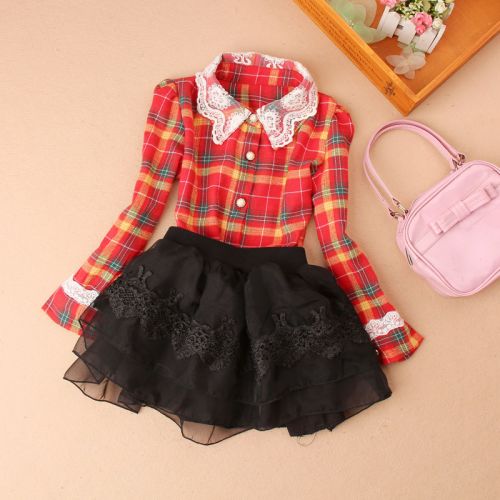 Chemise fille à manche longue en Toile de coton - Ref 2085064