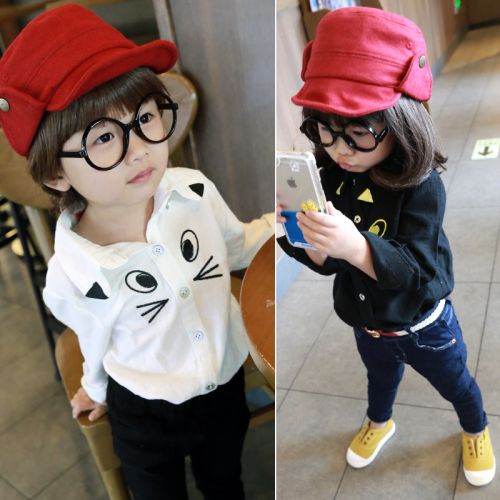 Chemise fille à manche longue en Toile de coton - Ref 2085090