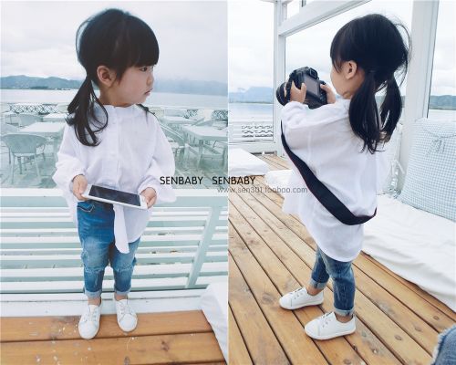 Chemise fille SENBABY à manche longue - Ref 2085121