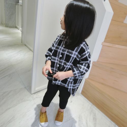 Chemise fille à manche longue en Toile de coton - Ref 2085124
