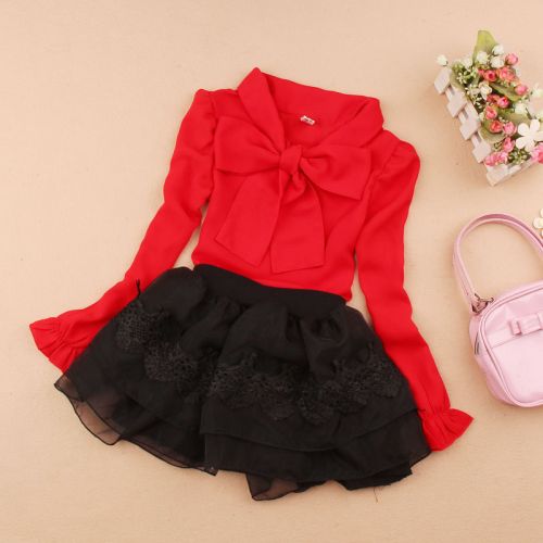 Chemise fille à manche longue en mousseline de soie - Ref 2085127