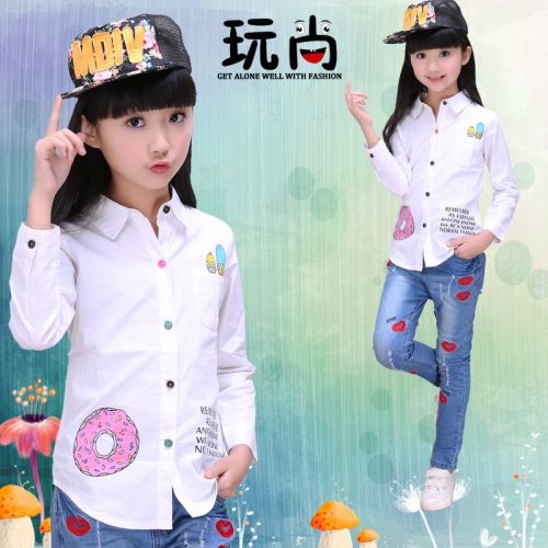 Chemise fille GET ALONE WELL WITH FASHION à manche longue - Ref 2085167