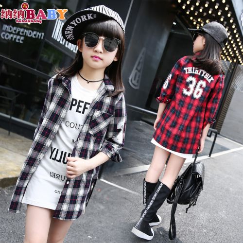 Chemise fille à manche longue en Toile de coton - Ref 2085201