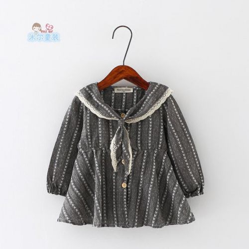 Chemise fille à manche longue en Toile de coton - Ref 2085329