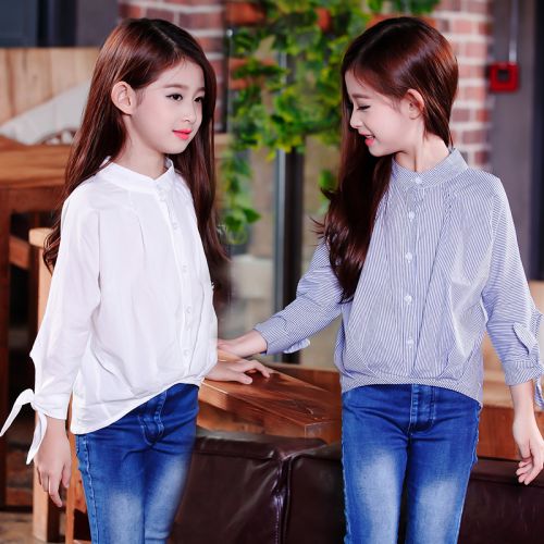 Chemise fille à manche longue en Toile de coton - Ref 2085331