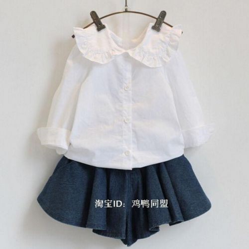 Chemise fille à manche longue en Toile de coton - Ref 2085333