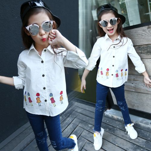 Chemise fille à manche longue - Ref 2085336