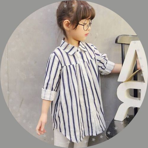 Chemise fille à manche longue en Toile de coton - Ref 2085397