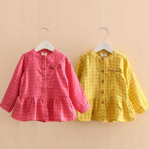 Chemise fille à manche longue en Toile de coton - Ref 2085471