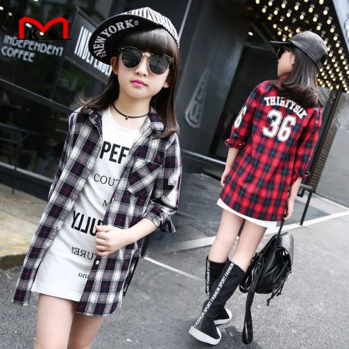 Chemise fille à manche longue en Toile de coton - Ref 2085503