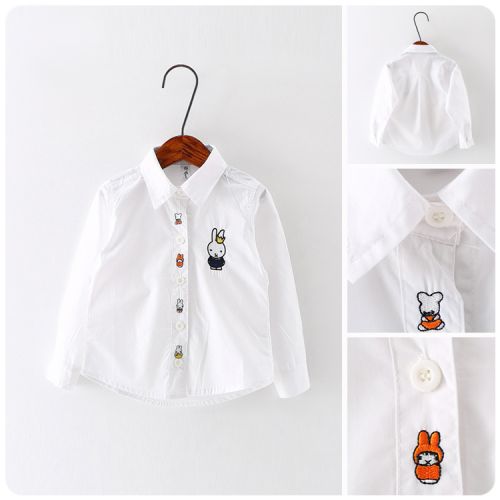 Chemise fille à manche longue en Toile de coton - Ref 2085530