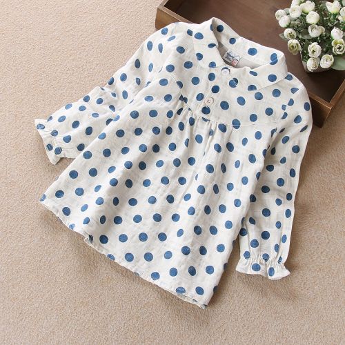 Chemise fille à manche longue en Toile de coton - Ref 2085534