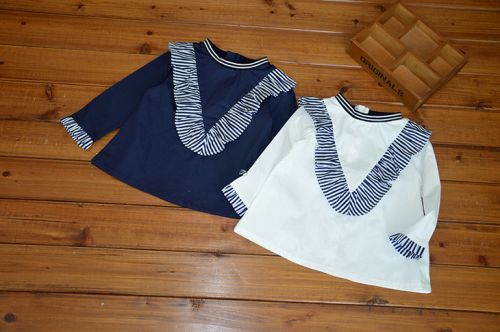 Chemise fille à manche longue en coton - Ref 2085605