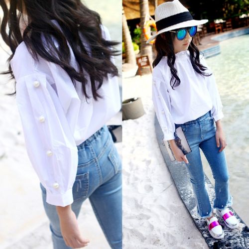 Chemise fille à manche longue - Ref 2085609