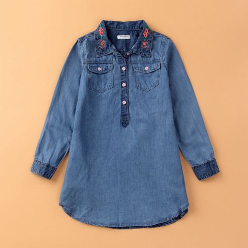 Chemise fille VELLMENTTO à manche longue en toile - Ref 2085620