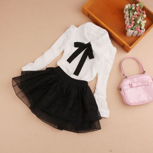 Chemise fille à manche longue en mousseline de soie - Ref 2085687