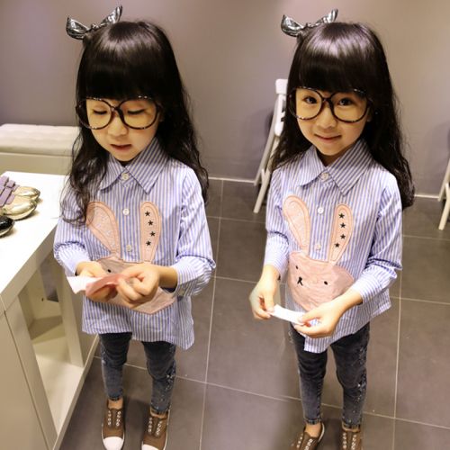 Chemise fille à manche longue en Toile de coton - Ref 2085699