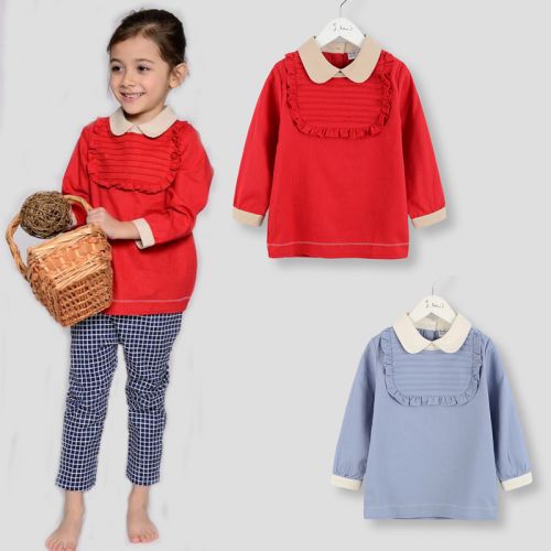 Chemise fille à manche longue en coton - Ref 2085719