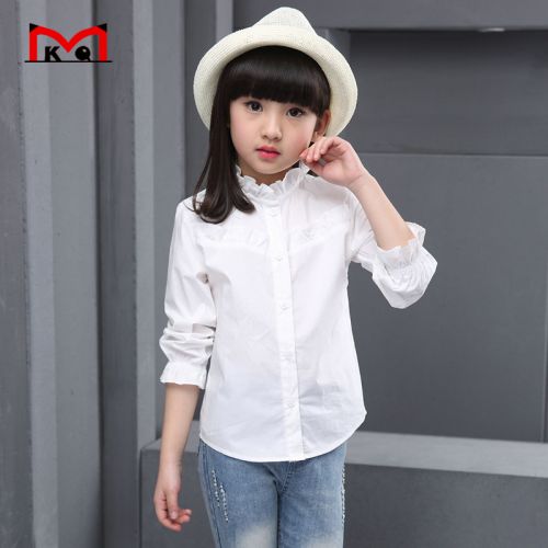 Chemise fille à manche longue en Toile de coton - Ref 2085769