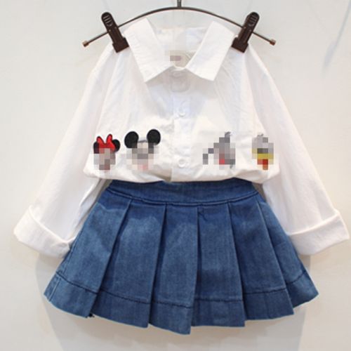 Chemise fille à manche longue en Toile de coton - Ref 2085803