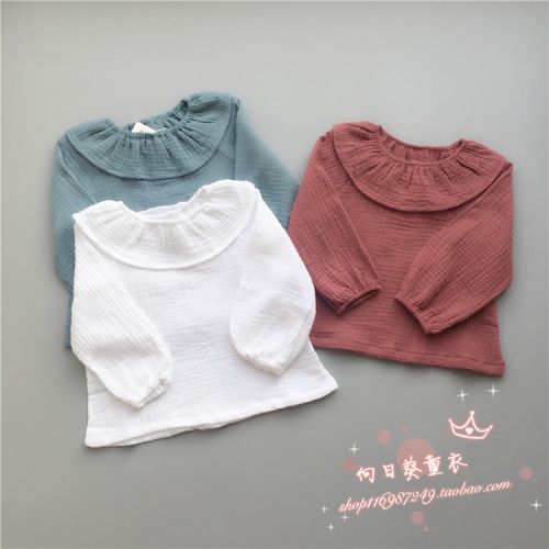 Chemise fille à manche longue en lin - Ref 2085816