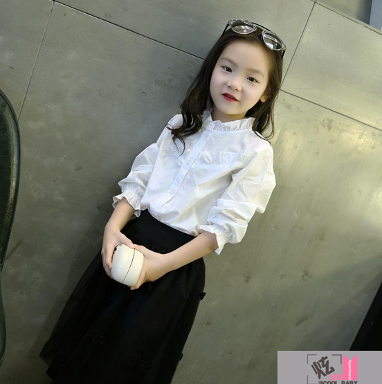 Chemise fille à manche longue - Ref 2085819