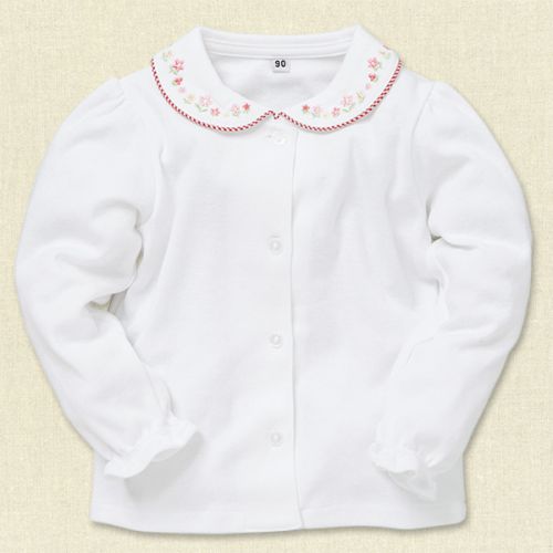 Chemise fille à manche longue en Toile de coton - Ref 2085832