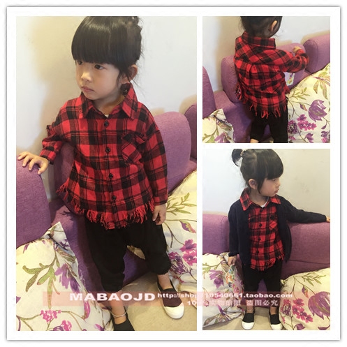 Chemise fille à manche longue en Toile de coton - Ref 2085834