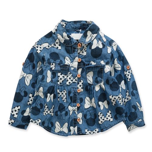 Chemise fille à manche longue en toile - Ref 2085876