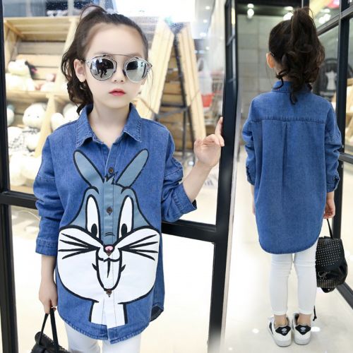 Chemise fille à manche longue en toile - Ref 2085884