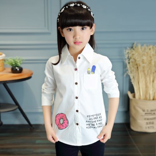 Chemise fille à manche longue - Ref 2085897