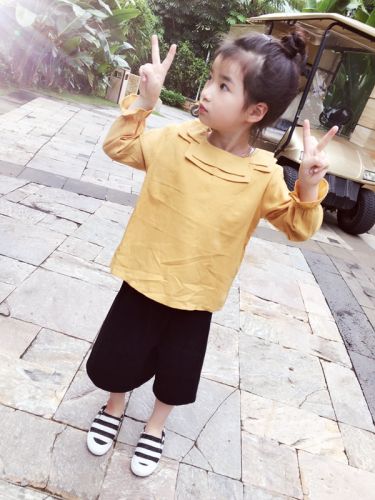 Chemise fille à manche longue en Toile de coton - Ref 2085915