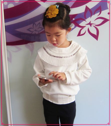 Chemise fille à manche longue en coton - Ref 2085927