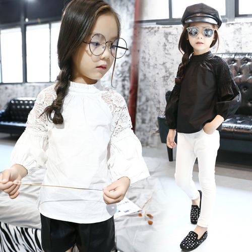 Chemise fille à manche longue en coton - Ref 2085939