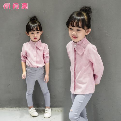 Chemise fille à manche longue en Toile de coton - Ref 2086016