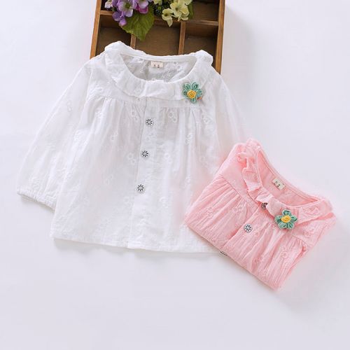 Chemise fille à manche longue en Toile de coton - Ref 2086037