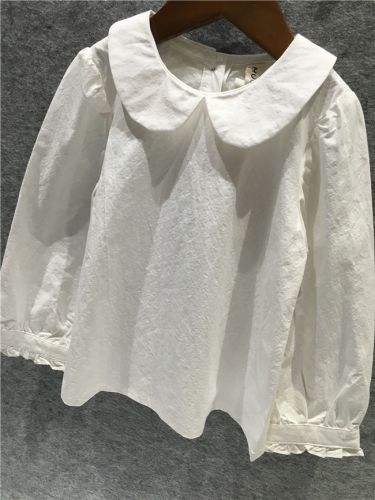 Chemise fille à manche longue en coton - Ref 2086097