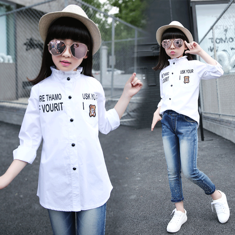 Chemise fille à manche longue - Ref 2086100