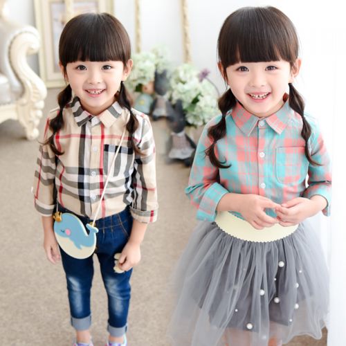 Chemise fille à manche longue en Toile de coton - Ref 2086160
