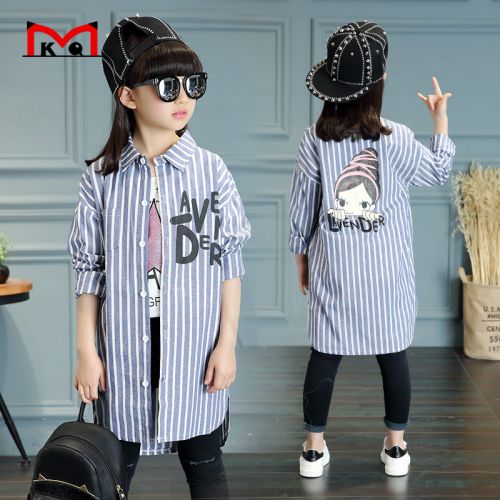 Chemise fille à manche longue en Toile de coton - Ref 2086185