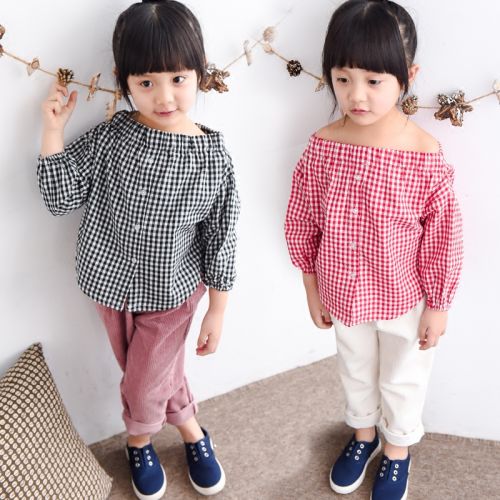 Chemise fille à manche longue en Toile de coton - Ref 2086198