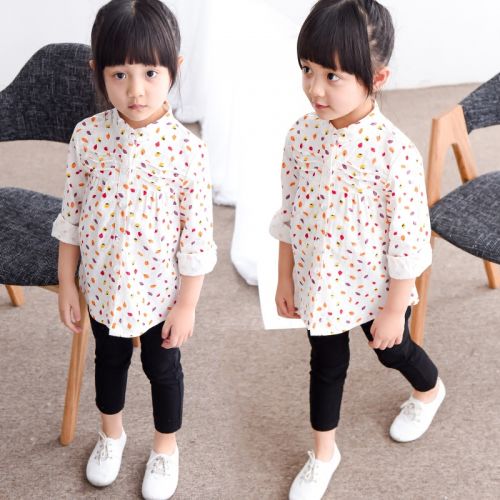 Chemise fille à manche longue en Toile de coton - Ref 2086201